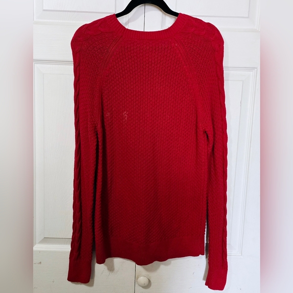 GAP Women's Size Medium Bright Red Scoop Neck Soft Long Sleeve Knit Sweater - Picture 2 of 2